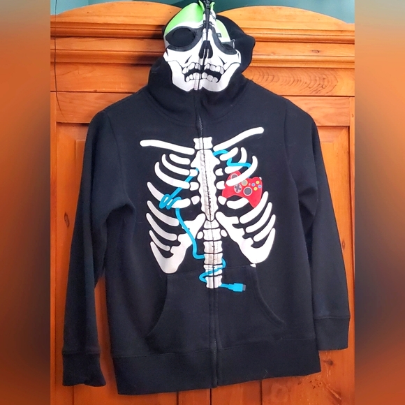 Boys Urban Heritage Full Zip Gamer Skeleton Hoodie, Size L (14) - Picture 5 of 13